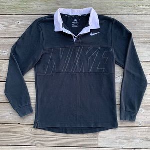 Like New Nike Air SB Skate Black Polo Long Sleeve Shirt